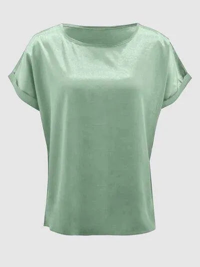 Round Neck Short Sleeve T-Shirt Women's T-Shirts - Tophatter Daily Deals
